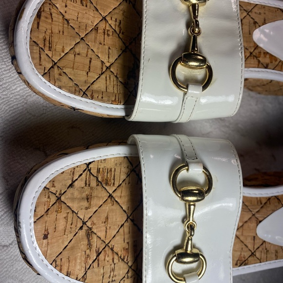 Yellow Box Corky Wedge Sandal White With Gold Bit Detail - Picture 15 of 16